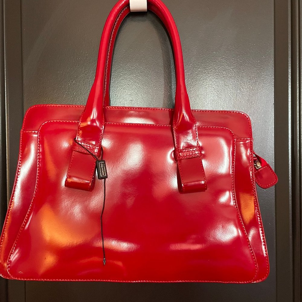 Patent Red Leather Tote
